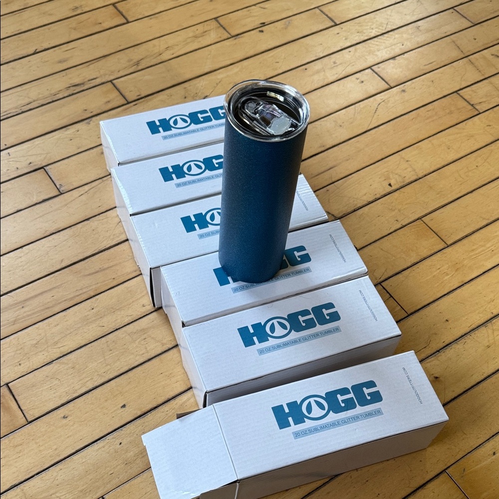 Six HOGG Blue Insulated Tumblers